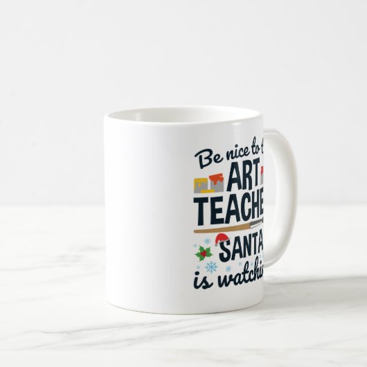 Mug Soyez gentil avec l'enseignant d'art que Père Noël (Devant droit)