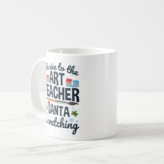 Mug Soyez gentil avec l'enseignant d'art que Père Noël (Devant gauche)
