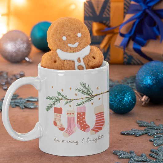 Mug Soyez Joyeux et brillant Rouge & Blanc Noël
