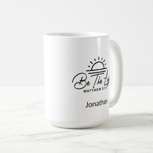 Mug Soyez la Lumière Christian Mathew 5:14 (Devant droit)