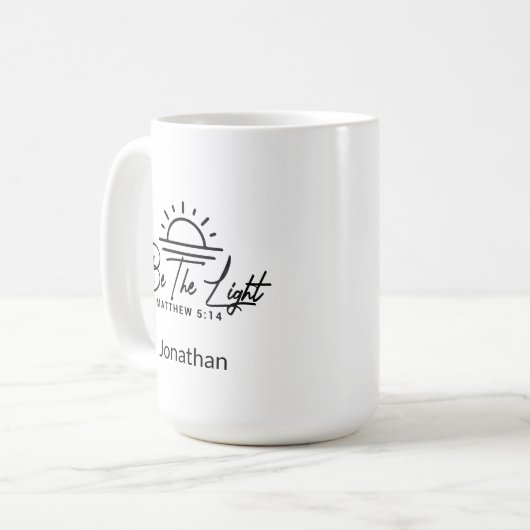 Mug Soyez la Lumière Christian Mathew 5:14 (Devant gauche)