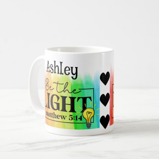 Mug Soyez l'arc-en-ciel léger (Devant gauche)