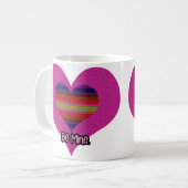Mug Soyez le coeur arc-en-ciel Valentine de la mine (Devant gauche)