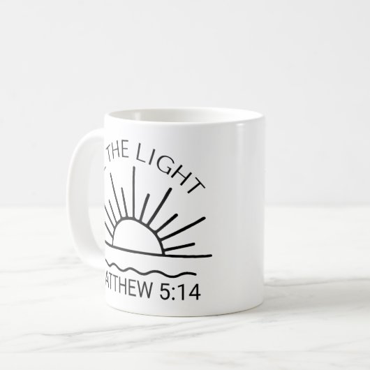 Mug Soyez Le Verset Lumière-Chrétienne-Religieuse-Foi- (Devant gauche)
