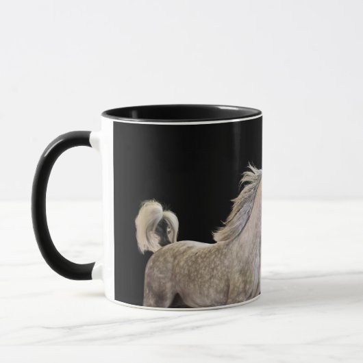 Mug soyez libre. collection de cheval. gris Arabe (Gauche)