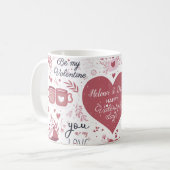 Mug Soyez Mon Valentin Je T'Aime Nom Personnalisé (Devant gauche)