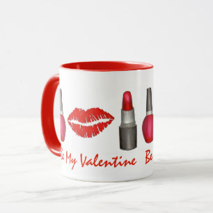 Mug Soyez Mon Valentine Lipstick Kiss ongle polonais C