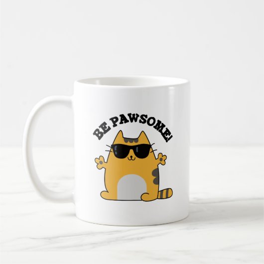 Mug Soyez Pawsome Funky Awesome Chat Pun (Gauche)