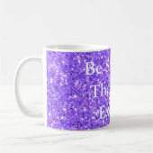 Mug Soyez plus fort que vos excuses sequins violets (Gauche)