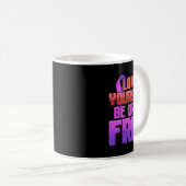 Mug Soyez Sans Drogue Aimez-Vous Ruban Violet  (Devant droit)