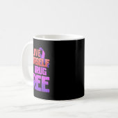 Mug Soyez Sans Drogue Aimez-Vous Violet Ruban (Devant gauche)