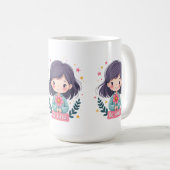 Mug Soyez une fille mignonne avec l'art positif Fleur (Devant droit)