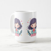 Mug Soyez une fille mignonne avec l'art positif Fleur (Devant gauche)
