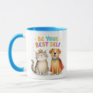 Mug Soyez votre meilleur auto-Mug - Inspirant chien et