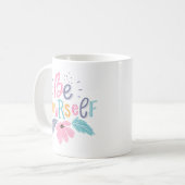 Mug Soyez vous-même | Fleurs Pastel (Devant gauche)