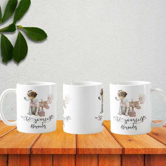 Mug Soyez vous-même Jack Russell chiot à côté de la bo