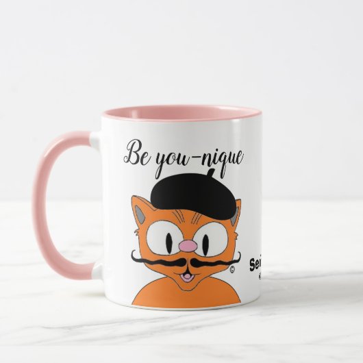 Mug Soyez Vous-Unique (Soyez unique) Chat à la moustac (Gauche)