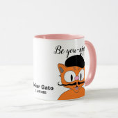 Mug Soyez Vous-Unique (Soyez unique) Chat à la moustac (Devant droit)
