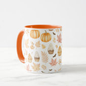 Mug Soyons Éffrayants avec Citrouilles, Feuilles et Cu (Devant gauche)