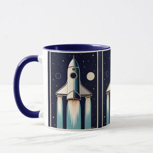 Mug Space Age Retro 50s Rocket Ship (Gauche)