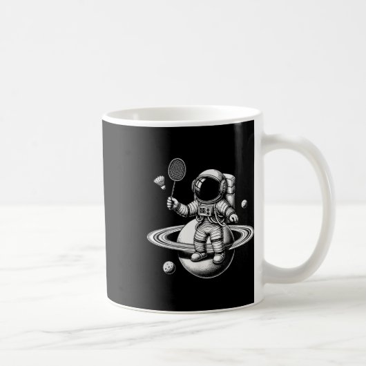 Mug Space Astronaut Badminton Player Shuttle Sport (Droite)