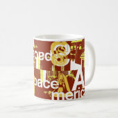 Mug SpaceAmerican en rouge (Devant droit)