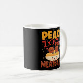 Mug Spaghetti Et Boulettes De Viande Peace Love Boulet (Devant droit)