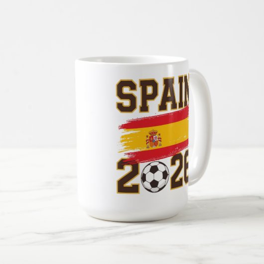 Mug Spain 2026 Soccer Design (Devant droit)