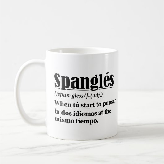 Mug Spanglés Drôle Définition Bilingue (Gauche)