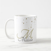 Mug ✨ Sparkly Gold Parties scintillant Nom et monogram (Gauche)