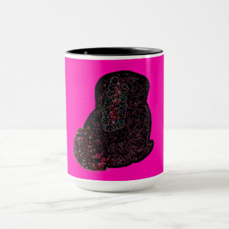 Mug Sparkly magical black rabbit for luck