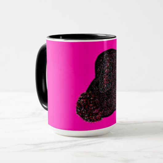 Mug Sparkly magical black rabbit for luck (Devant gauche)