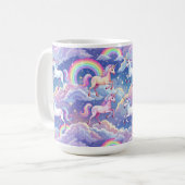 Mug Sparkly rainbow and unicorns on clouds (Devant gauche)