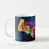 Mug Spatiale chat avec casquette et sac à dos (Gauche)