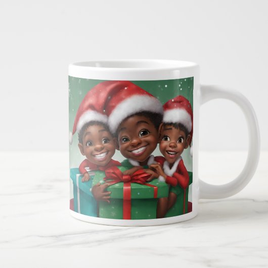 Mug Spécial Elf de Noël Africain Américain (Droite)