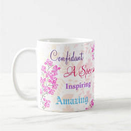 Mug Spécial sœur florale rose attentionné sincère