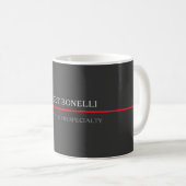 Mug Spécial Unique Gris Rouge Élégant Moderne (Devant droit)