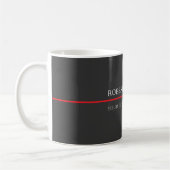 Mug Spécial Unique Gris Rouge Élégant Moderne (Gauche)