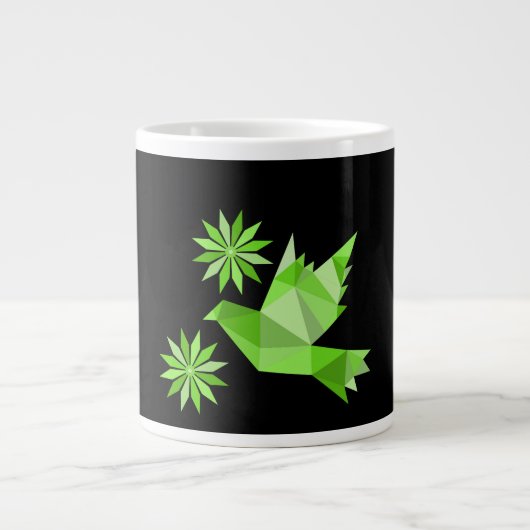 Mug spécialisé , OISEAU VOLANT AVEC FLEURS (Devant)