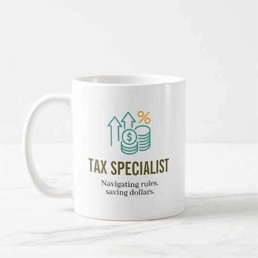 Mug Spécialiste fiscal - Nom personnalisé (Gauche)