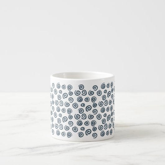 Mug spécialité à motif spirale bleu foncé mignon (Devant)