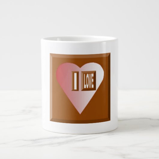 Mug Specialty Jumbo blanche I LOVE CHOCOLAT (Devant)
