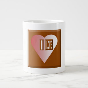 Mug Specialty Jumbo White I LOVE CHOCOLAT Extra Grote Beker