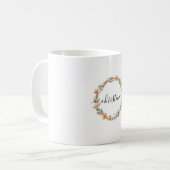 Mug Spécifique au client, couronne de fleurs (Devant gauche)
