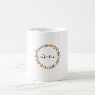 Mug Spécifique au client, couronne de fleurs