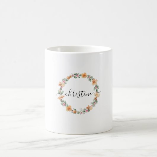 Mug Spécifique au client, couronne de fleurs (Centre)