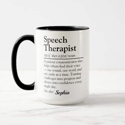 Mug Speech Therapist Definition Personalized Gift (Gauche)