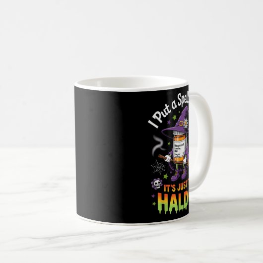 Mug Spell Just Kidding Haldol Halloween Nurse Rn Icu (Devant droit)