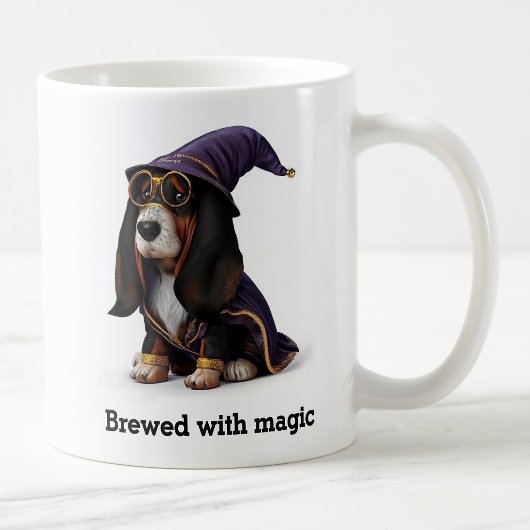 Mug Spellcasting Basset Hound Wizard Chien