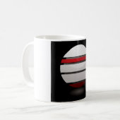 Mug Sphère géométrique abstraite rouge blanc noir (Devant gauche)
